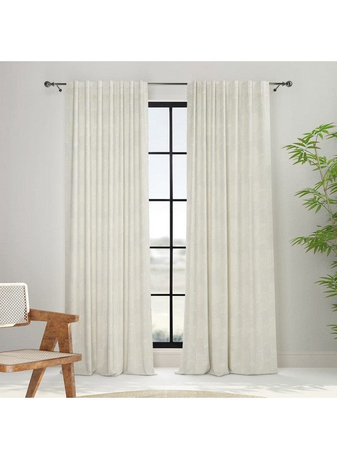 Fabindia Fabindia Ihania Linen Printed Curtain 1.1m x 2.1m - 7feet Curtains - Image 1