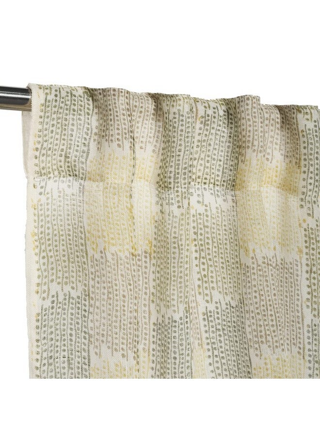 Fabindia Fabindia Ihania Linen Printed Curtain 1.1m x 2.1m - 7feet Curtains - Image 3