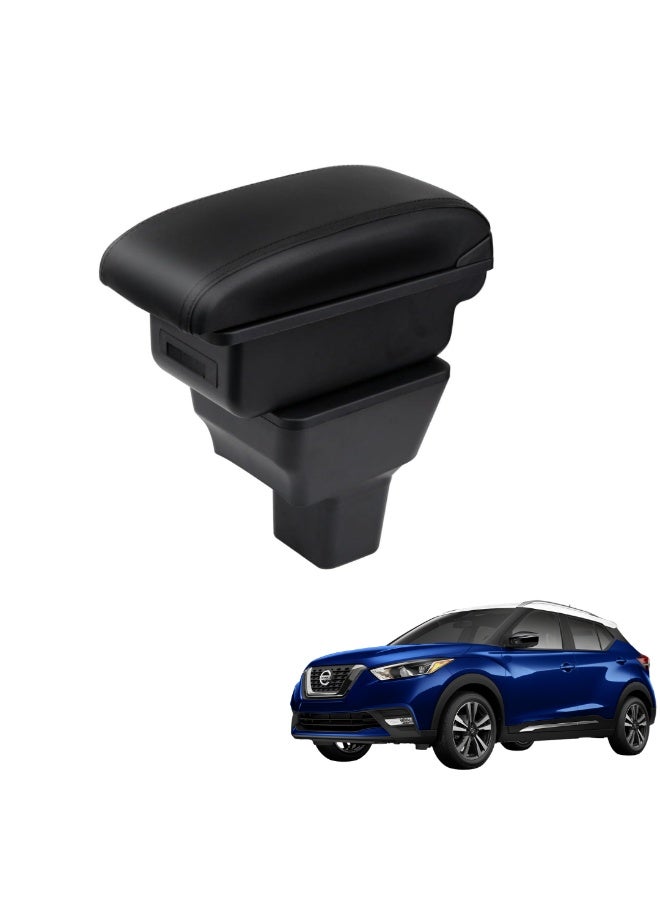 TRX AUTO Armrest For Nissan Kick 2017-2025 | Sliding Adjustable Armrest Design | Multi-Layer Console with Storage Compartments, Cup Holder | Interior Accessories For Nissan Kick - Image 1