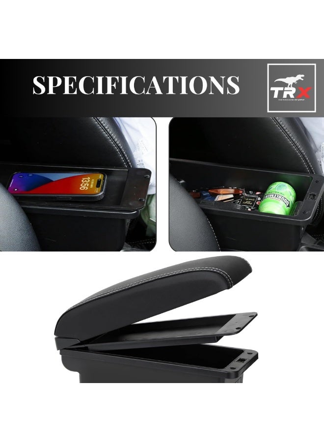 TRX AUTO Armrest For Nissan Kick 2017-2025 | Sliding Adjustable Armrest Design | Multi-Layer Console with Storage Compartments, Cup Holder | Interior Accessories For Nissan Kick - Image 5