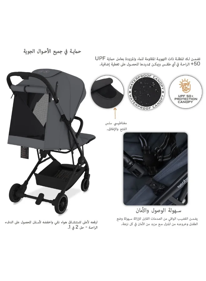 نيوبريز LITEX Ultra-Lightweight Cabin Size Approved Travel Stroller|Trolley Handle Compact Foldable Pushchair,  Baby Kids Todddler Stroller, Travel Trolley,  Waterproof UPF 50+Canopy, 0-3yrs,  15kg,  3yrs Warranty