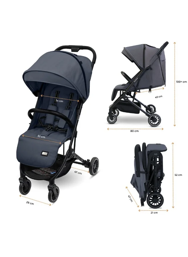نيوبريز LITEX Ultra-Lightweight Cabin Size Approved Travel Stroller|Trolley Handle Compact Foldable Pushchair,  Baby Kids Todddler Stroller, Travel Trolley,  Waterproof UPF 50+Canopy, 0-3yrs,  15kg,  3yrs Warranty