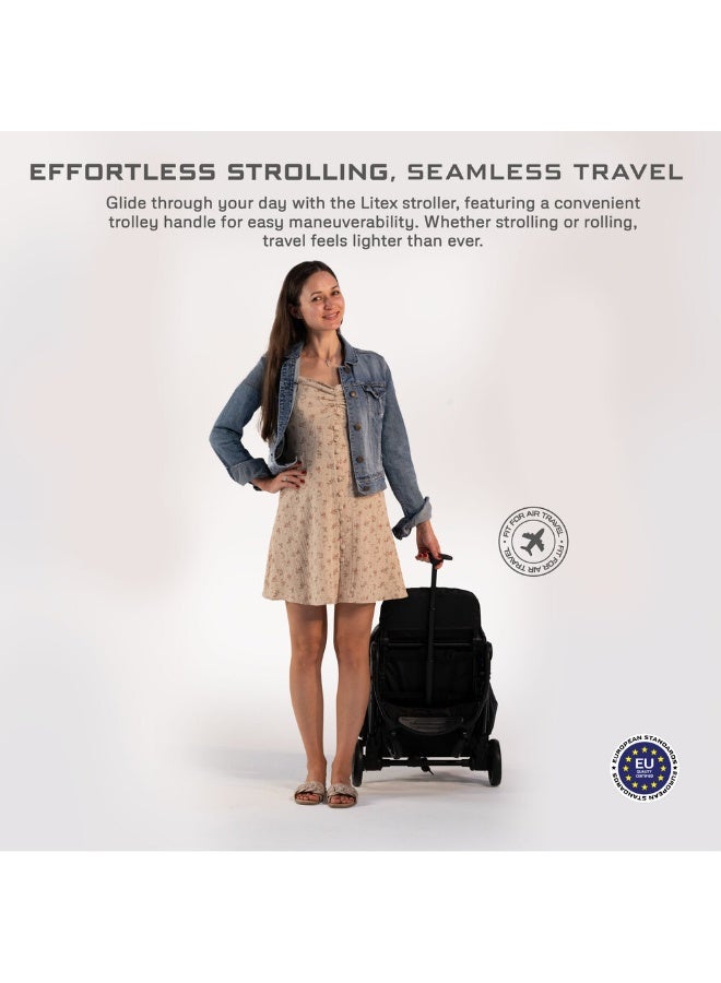 نيوبريز عربة سفر لايتكس خفيفة للغاية بحجم مقصورة معتمدة بمقبض ترولي قابلة للطي مدمجة للأطفال الصغار، عربة سفر مقاومة للماء بقماش  +، ضمان  سنوات - Image 4