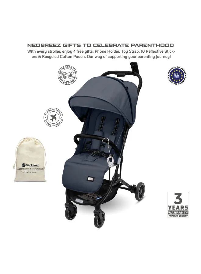 نيوبريز LITEX Ultra-Lightweight Cabin Size Approved Travel Stroller|Trolley Handle Compact Foldable Pushchair,  Baby Kids Todddler Stroller, Travel Trolley,  Waterproof UPF 50+Canopy, 0-3yrs,  15kg,  3yrs Warranty