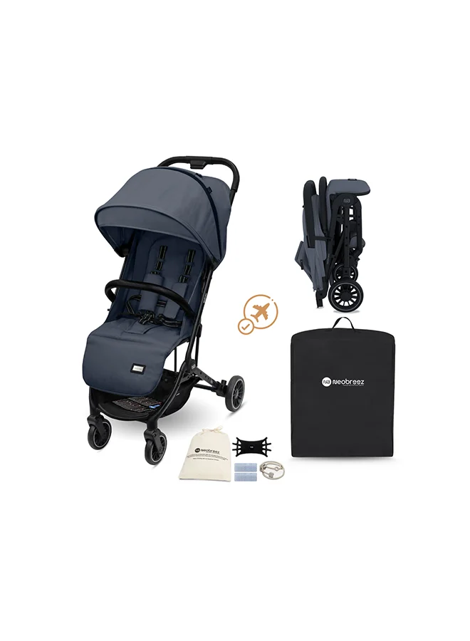 neobreez LITEX Ultra-Lightweight Cabin Size Approved Travel Stroller|Trolley Handle Compact Foldable Pushchair,  Baby Kids Todddler Stroller, Travel Trolley,  Waterproof UPF 50+Canopy, 0-3yrs,  15kg,  3yrs Warranty