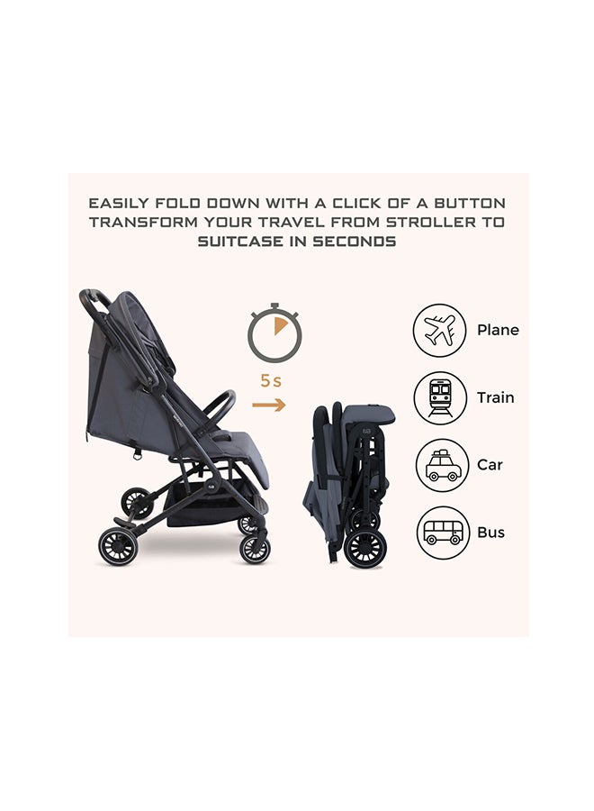 neobreez LITEX Ultra-Lightweight Cabin Size Approved Travel Stroller|Trolley Handle Compact Foldable Pushchair,  Baby Kids Todddler Stroller, Travel Trolley,  Waterproof UPF 50+Canopy, 0-3yrs,  15kg,  3yrs Warranty - Image 3