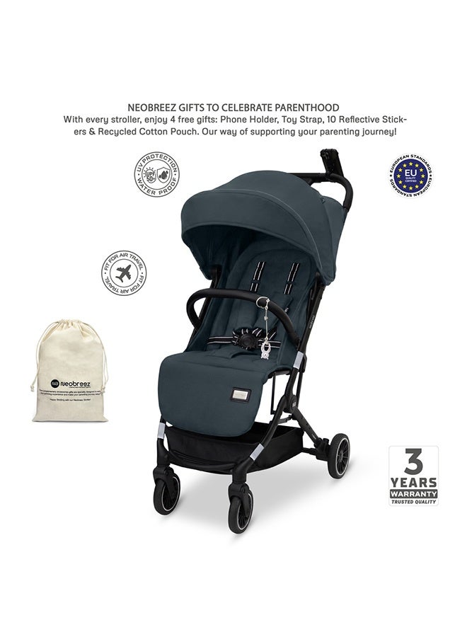 نيوبريز عربة سفر لايتكس خفيفة للغاية بحجم مقصورة معتمدة بمقبض ترولي قابلة للطي مدمجة للأطفال الصغار، عربة سفر مقاومة للماء بقماش  +، ضمان  سنوات - Image 5