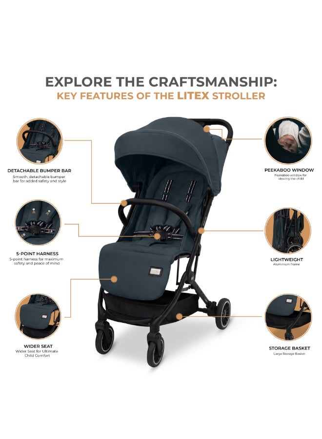 neobreez LITEX Ultra-Lightweight Cabin Size Approved Travel Stroller|Trolley Handle Compact Foldable Pushchair,  Baby Kids Todddler Stroller, Travel Trolley,  Waterproof UPF 50+Canopy, 0-3yrs,  15kg,  3yrs Warranty - Image 3