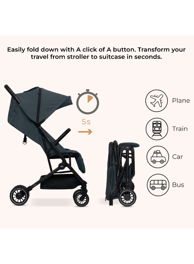 neobreez LITEX Ultra-Lightweight Cabin Size Approved Travel Stroller|Trolley Handle Compact Foldable Pushchair,  Baby Kids Todddler Stroller, Travel Trolley,  Waterproof UPF 50+Canopy, 0-3yrs,  15kg,  3yrs Warranty - Image 2