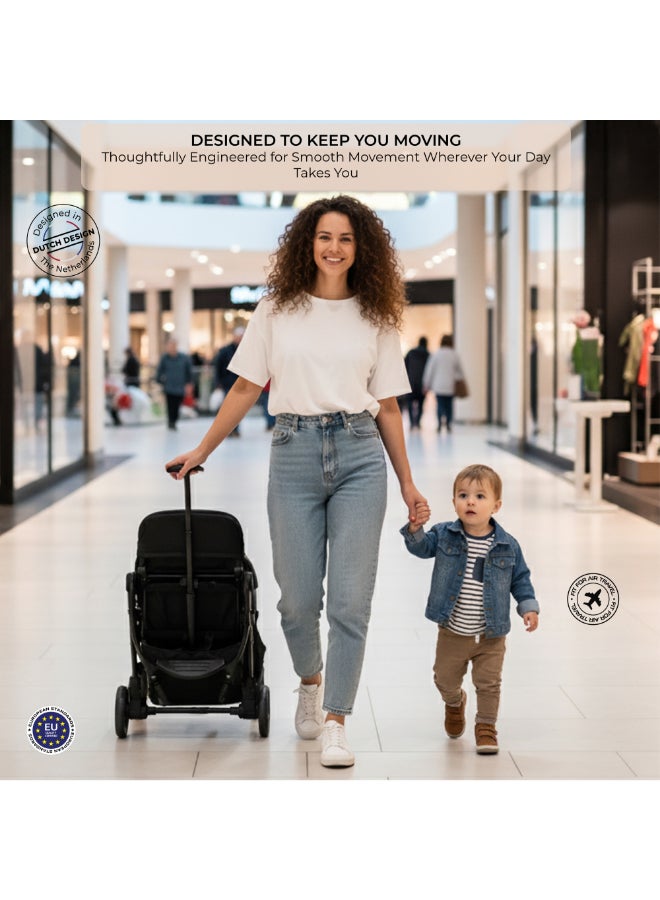 neobreez LITEX Ultra-Lightweight Cabin Size Approved Travel Stroller|Trolley Handle Compact Foldable Pushchair,  Baby Kids Todddler Stroller, Travel Trolley,  Waterproof UPF 50+Canopy, 0-3yrs,  15kg,  3yrs Warranty - Image 4