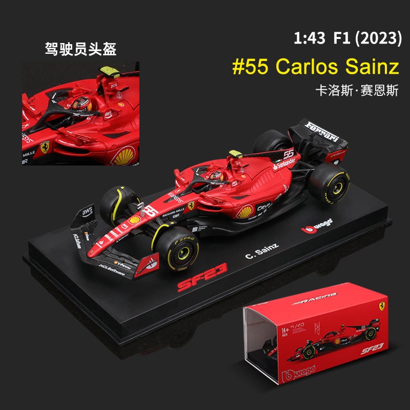 2023 Ferrari F1 Model F23 1:43 Diecast Car Toy F23#55 dust cover version