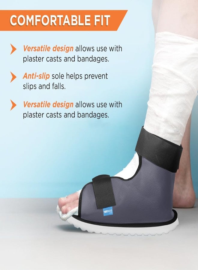 Vissco Cast Shoe, Provides Stability & Protection while the Leg is in Plaster - XL(Grey) - Image 3