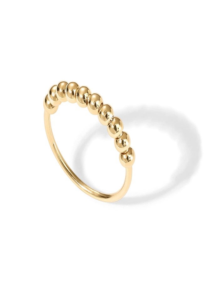 PAVOI Spinning Anxiety Ring (Beads, Yellow Gold, 7) - Image 1