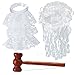 Yewong Judge Costume Accessory Judge Lawyer Wig Judge Choker Blouse Collar Wooden Judge Gavel for Halloween Judge Cosplay Party Favors No Robe Included - Image 3