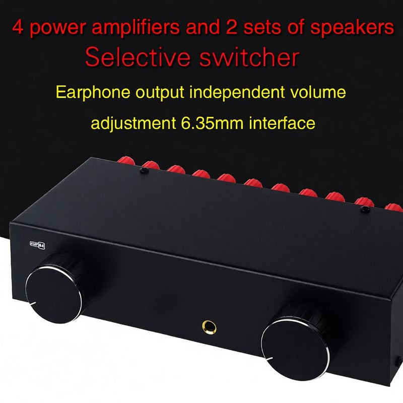 LYNEPaUalO Amplifier Speaker Selector Switch Switcher 4 Input 2 Output or 2 In 4 Out Power Amplifier Speaker Selector Switcher 300W Per Channel Speaker Switch Dispenser Comparator Sound Quality No - Image 4