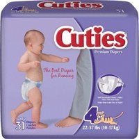 Prevail Cuties Baby Diapers Size 4 2237 lbs Case of 124