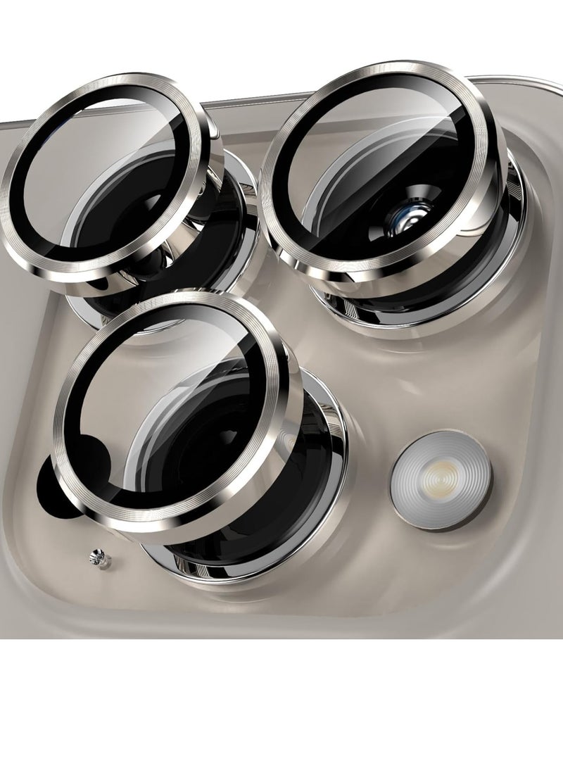 Case Compatible With iPhone 15 Pro Case with Integrated Camera Lens Protection, [Seamless Work] [Metallic Glossy Soft Bumper], Diamond Clear Stylish Case (Natural Titanium) - Image 1