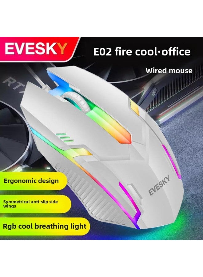 Product To Wired Mouse Mute Game E-sports Mechanical Office Usb Desktop Laptop-Color:E03 Black Gaming Mouse - Image 2