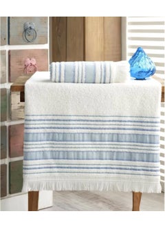 FIESTA Louis Marie Bath Towel Set 70 x 140 cm and 50 x 90 cm Blue 