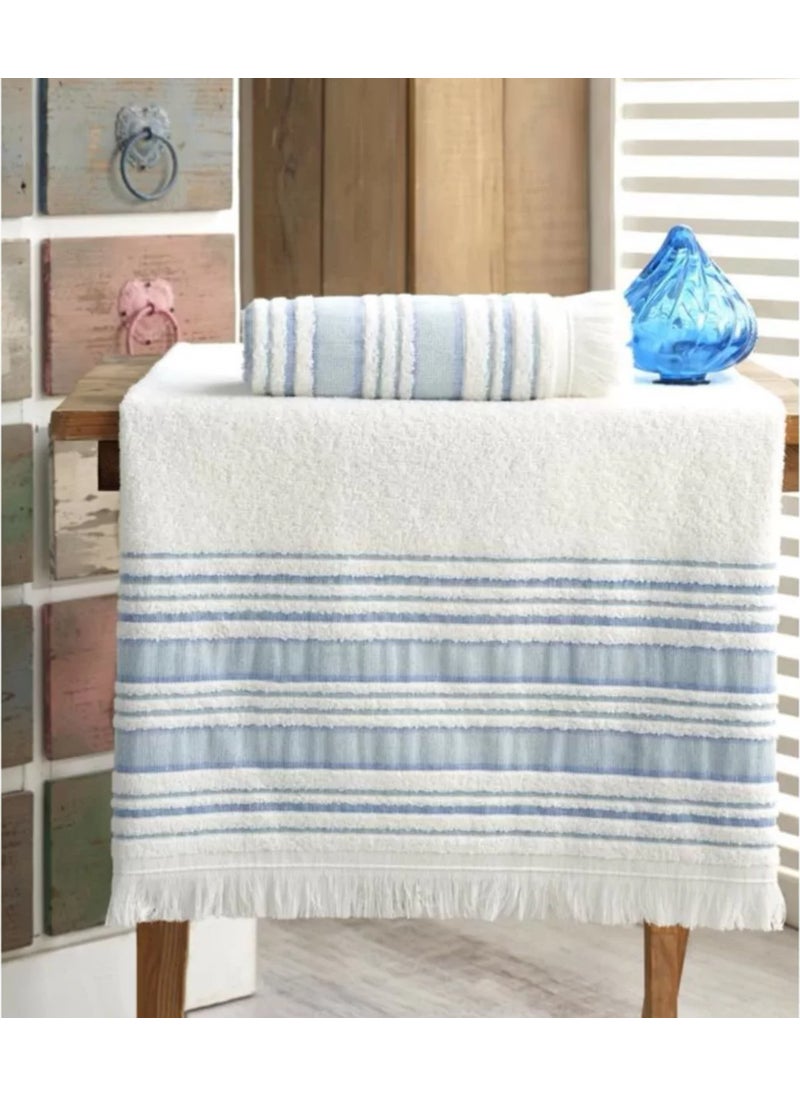 FIESTA Louis Marie Bath Towel Set 70 x 140 cm and 50 x 90 cm Blue 
