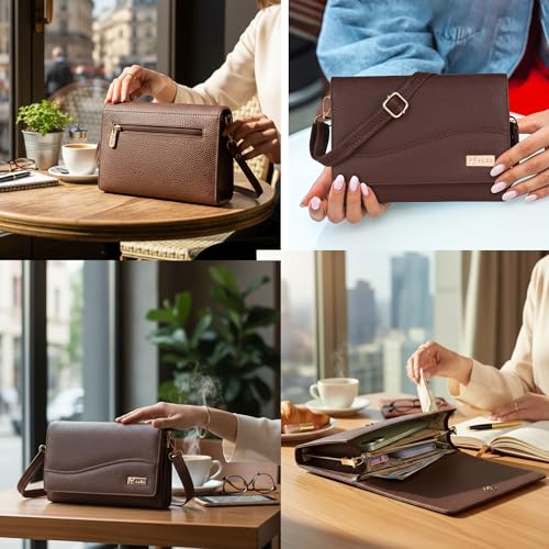 ALSU Women’s Vegan Leather Sling Bag| Stylish Crossbody Purse with Zipper Pocket & Card Slots | Magnetic Closure, Adjustable Strap| Premium Everyday Shoulder Bag for Women & Girls (Brown) - Image 4