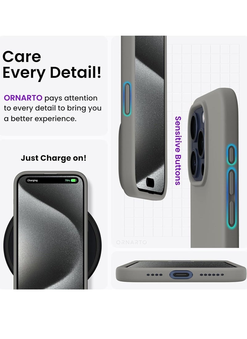 JAJEEK "iPhone 16 Pro Slim Fit Matte Gray TPU Case – Soft, Flexible Silicone Back Cover for Sleek Protection" - Image 3