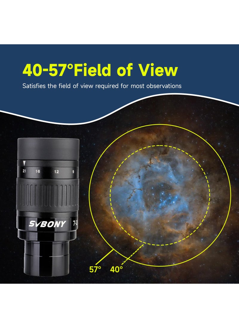 SVBONY SVBONY SV135 Zoom Eyepiece, Zoom 7 to 21mm 1.25 Inch Telescope Eyepiece, 6 Element 4 Group Telescope Accessories for Astronomic Telescopes Visual  - Image 4