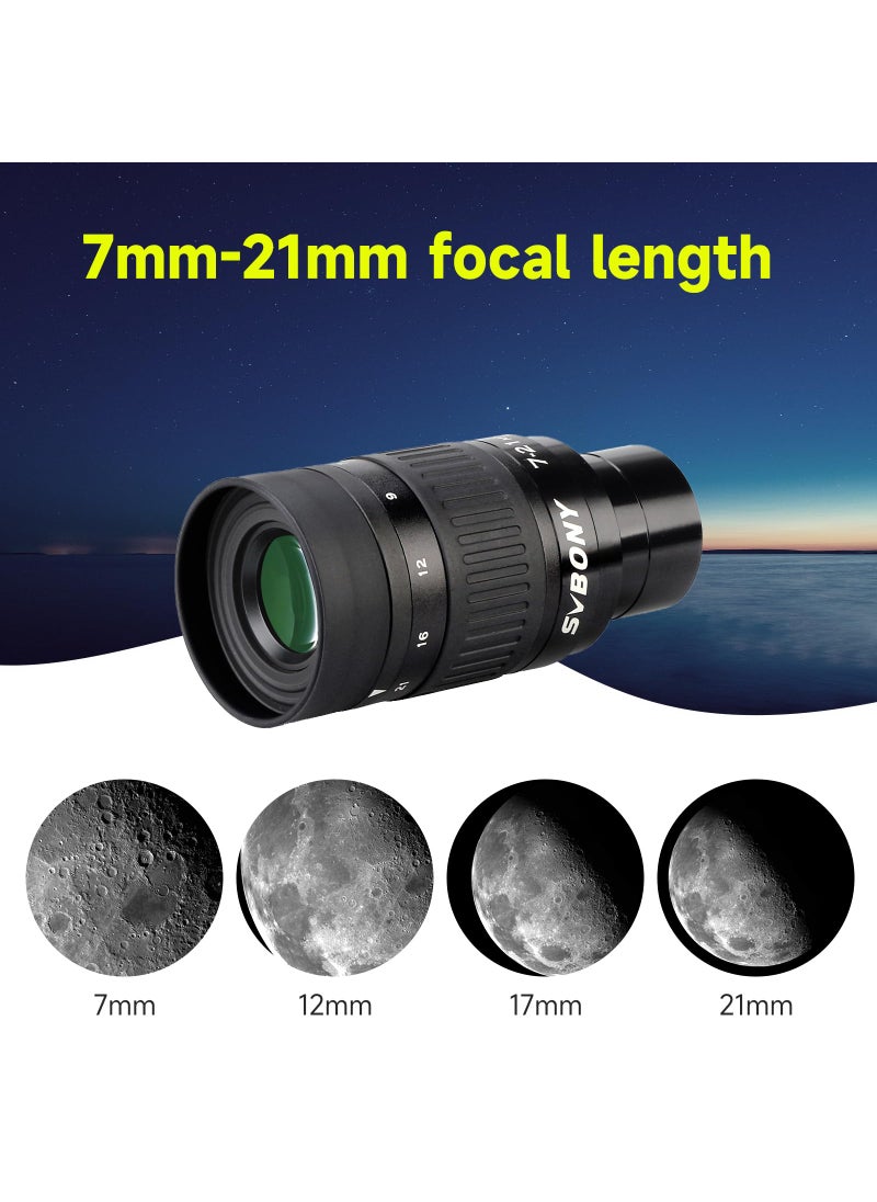 SVBONY SVBONY SV135 Zoom Eyepiece, Zoom 7 to 21mm 1.25 Inch Telescope Eyepiece, 6 Element 4 Group Telescope Accessories for Astronomic Telescopes Visual  - Image 3