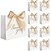 DECHISY 24Pack Small Thank You Party Favor Bags Treat Boxes with Gold Bow Ribbon White Paper Gift Bags Bulk for Wedding Baby Shower Business Supplies - Image 1