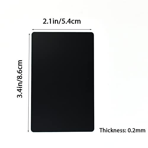 Bilkeru 100pcs Blank Business Cards - Aluminum Sublimation Cards, 3.4 x 2.1 Inch (Black) - Image 2