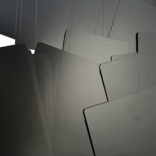 Bilkeru 100pcs Blank Business Cards - Aluminum Sublimation Cards, 3.4 x 2.1 Inch (Black) - Image 3