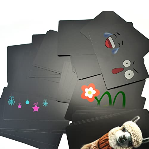 Bilkeru 100pcs Blank Business Cards - Aluminum Sublimation Cards, 3.4 x 2.1 Inch (Black) - Image 4