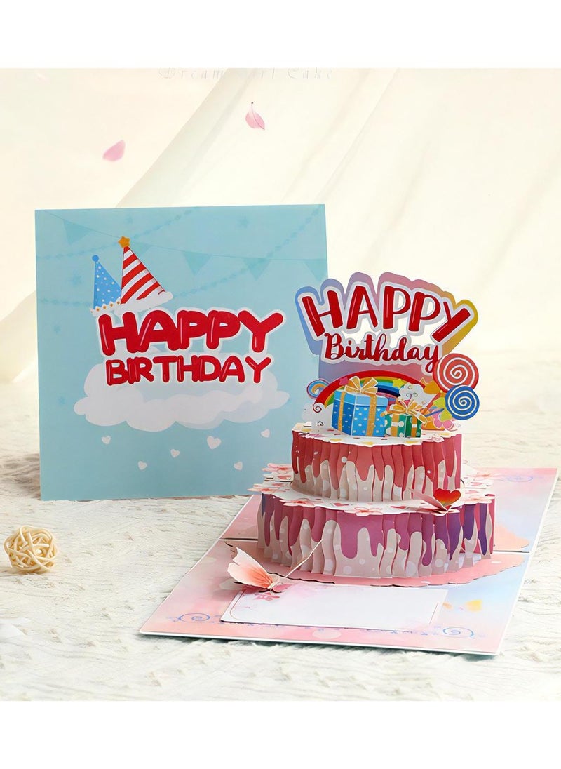 LKTOCAFT - Fancy Elegant Design 3D Pop-Up Card, Greeting Card for Birthday, Sturdy and Solid Cardstock Gift Card with Envelope and Thank You Card - Image 1