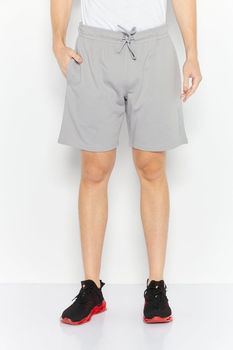 DKNY Sport Men Sportswear Fit Drawstring Training Shorts, Silver  - Image 1