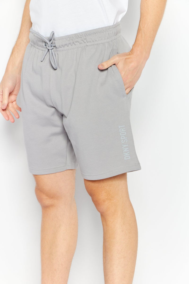 DKNY Sport Men Sportswear Fit Drawstring Training Shorts, Silver  - Image 3