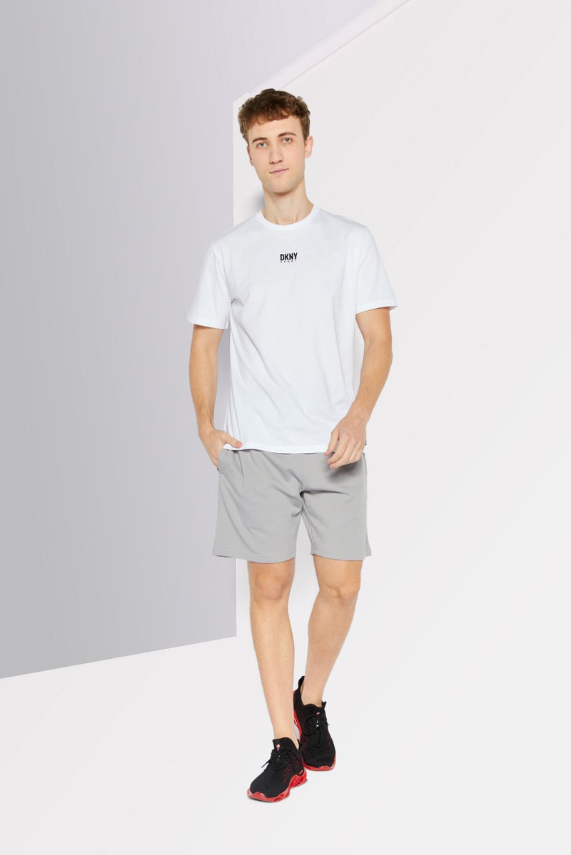 DKNY Sport Men Sportswear Fit Drawstring Training Shorts, Silver - Image 2