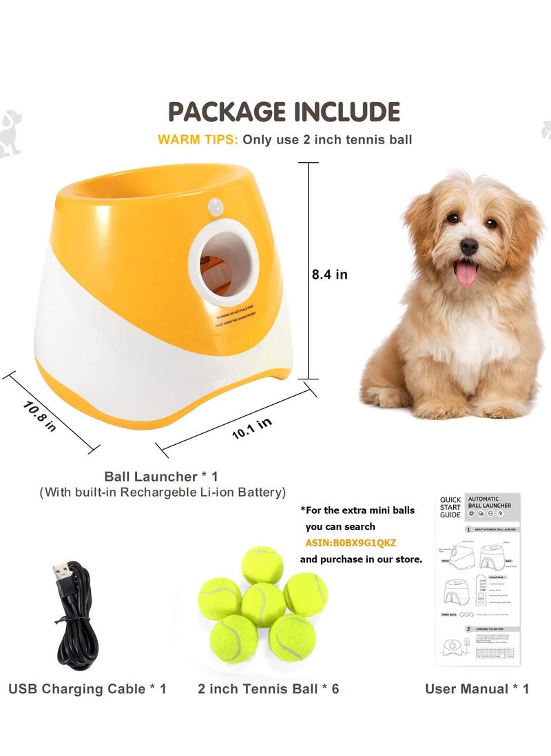 SYOSI - Dog Automatic Ball Launcher for Small and Medium Dogs, Interactive Dog Tennis Ball Throwing Machine Mental Stimulation Toys for Dogs Enrichment Toy for Indoor& Outdoor Use, 6 Balls Included - Image 1