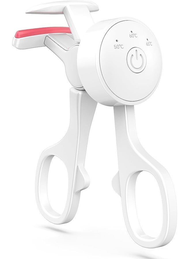 general Heated Eyelash Curlers with 3 Heating Modes, C-Shaped Natural Curling, 24 Hours Long Lasting, Rechargeable Electric Eyelash Curler with Type-C, Anti-Burn Mini Lash Curler, Gift for Women Girls, White - Image 1