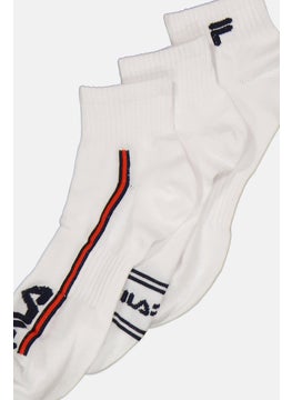 FILA Men 12 Pairs Brand Logo Ankle Socks, White  - Image 2
