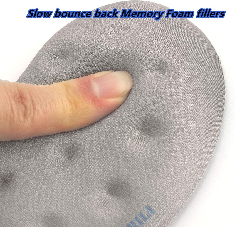 BRILA Ergonomic Memory Foam Mouse Wrist Rest Support Pad Cushion for Computer, Laptop, Office Work, PC Gaming - Massage Holes Design - Wrist Pain Relief (Grey Mouse Wrist Rest) - Image 5