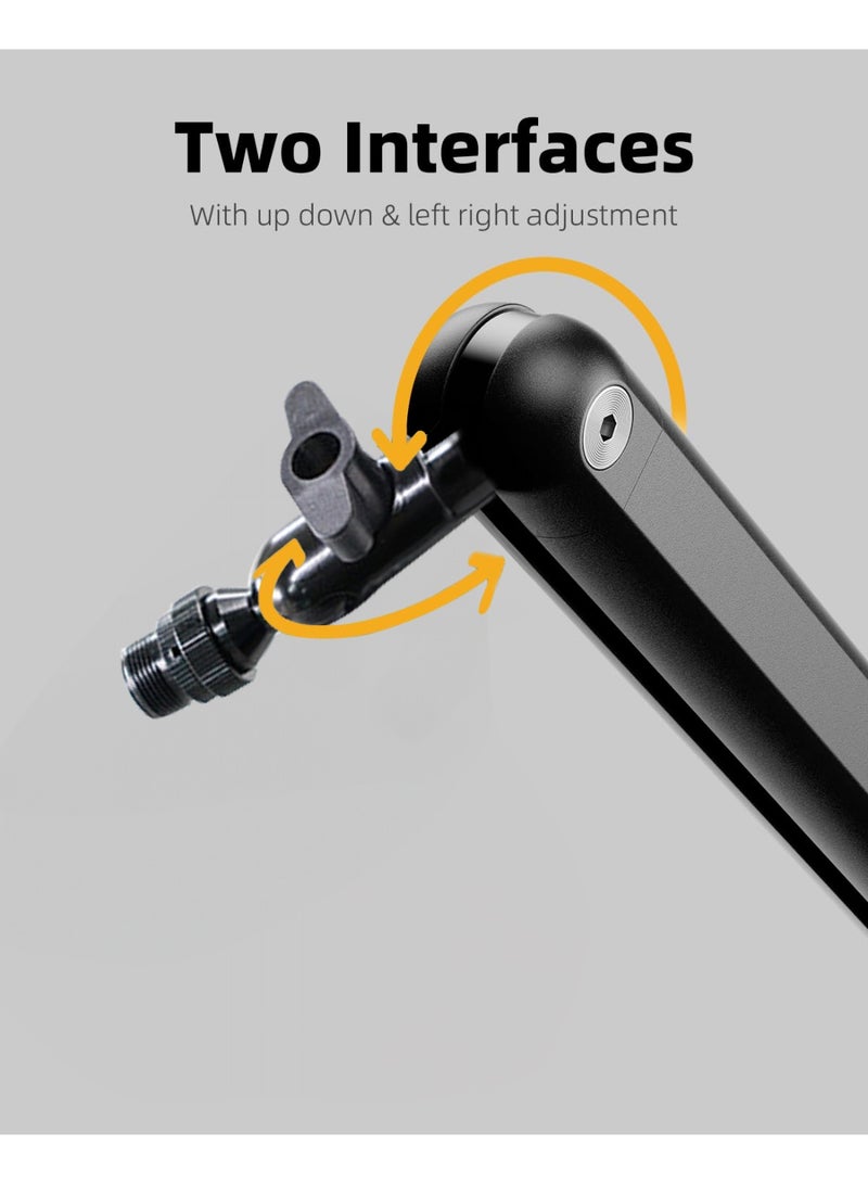 WALALLA Mic Arm for Lightweight Mics, Microphone Arm Rotatable, Storable Desk Mic Stand for Capacity 3LB with Mount Clamp, Mic Stand Boom Arm with Cable Channel with 3/8 inch 5/8 inch Thread for Podcast, Gaming - Image 3