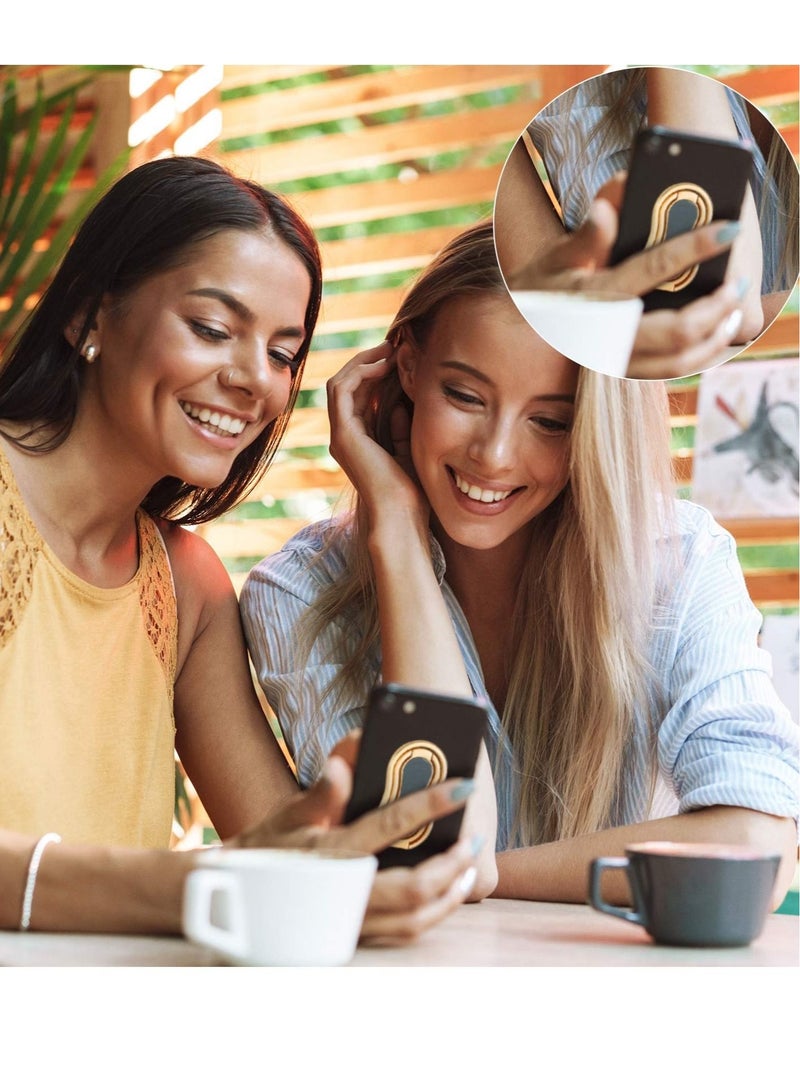 Captaintech 2 Piece Phone Ring Holder 360° Rotating Metal Finger Holder Attachment Adhesive Retractable Folding Fits Most Smartphones for Desktop and Magnetic Car Mount (Gold, Silver) - Image 2