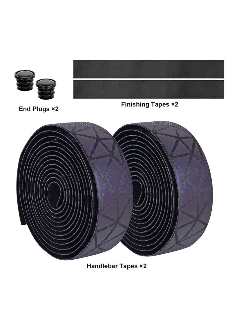 Generic Bicycle Handlebar Tape, Reflective Road Bike Handlebar Tape, Road Bike Handlebar Tape Anti-Slip Bicycle Handlebar Tape for Road Bikes and Bicycles, Handlebar Tape 2 Rolls  - Image 2