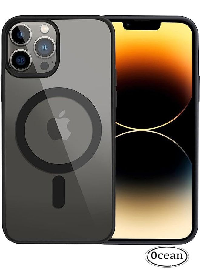 أوشن حالة الهاتف المغناطيسي ل iPhone 14 برو ، متوافق مع magsafe واقية من الصدمات ، شبه شفافة ماتي حالة الهاتف مع مغناطيس قوي ، أبل 14 برو 6.1 بوصة رقيقة جدا حالة الهاتف ( أسود ) - Image 1