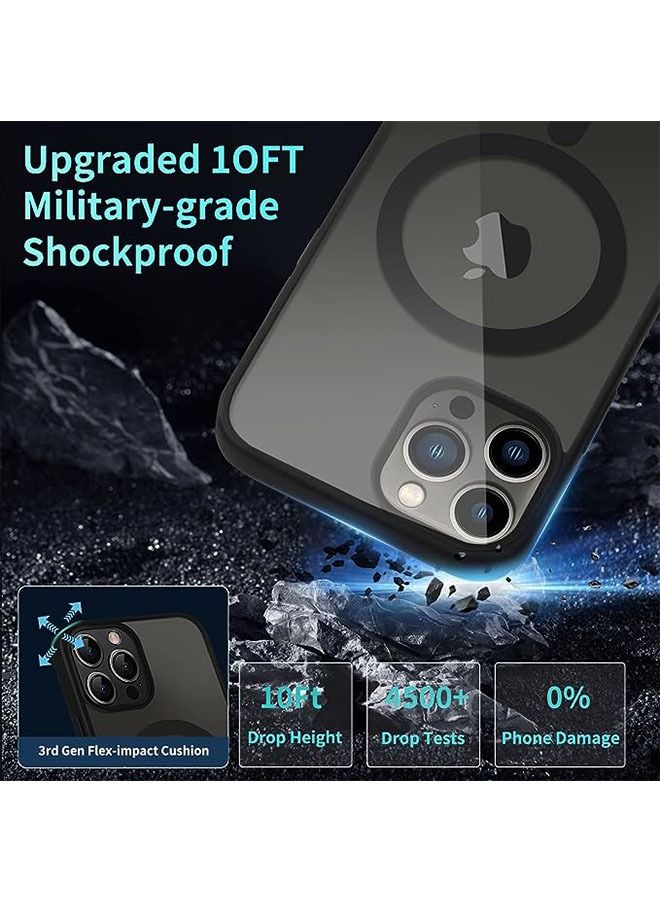 أوشن حالة الهاتف المغناطيسي ل iPhone 14 برو ، متوافق مع magsafe واقية من الصدمات ، شبه شفافة ماتي حالة الهاتف مع مغناطيس قوي ، أبل 14 برو 6.1 بوصة رقيقة جدا حالة الهاتف ( أسود ) - Image 2