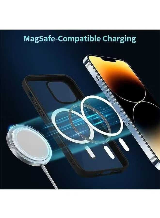 أوشن حالة الهاتف المغناطيسي ل iPhone 14 برو ، متوافق مع magsafe واقية من الصدمات ، شبه شفافة ماتي حالة الهاتف مع مغناطيس قوي ، أبل 14 برو 6.1 بوصة رقيقة جدا حالة الهاتف ( أسود ) - Image 3