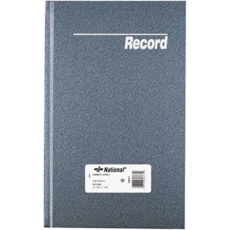 Rediform NATIONAL Granite Series Record Book, Patina Blue, 12.25 x 7.25", 300 Pages (56031) - Image 1