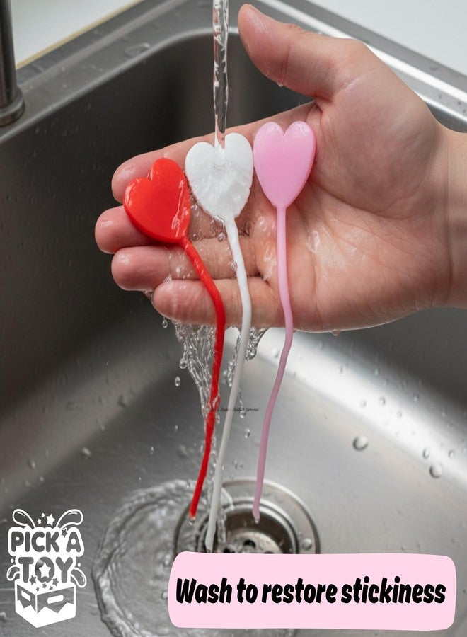 PICK A TOY Heart Sticky Hands 36 Pack – Stretchy Sticky Hand Toys Bulk Party Favors for Kids 4-8 8-12, Goodie Bag Stuffers Classroom Prizes, Summer Party Supplies, Treasure Box Toys - Image 3