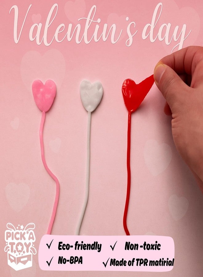 PICK A TOY Heart Sticky Hands 36 Pack – Stretchy Sticky Hand Toys Bulk Party Favors for Kids 4-8 8-12, Goodie Bag Stuffers Classroom Prizes, Summer Party Supplies, Treasure Box Toys - Image 2