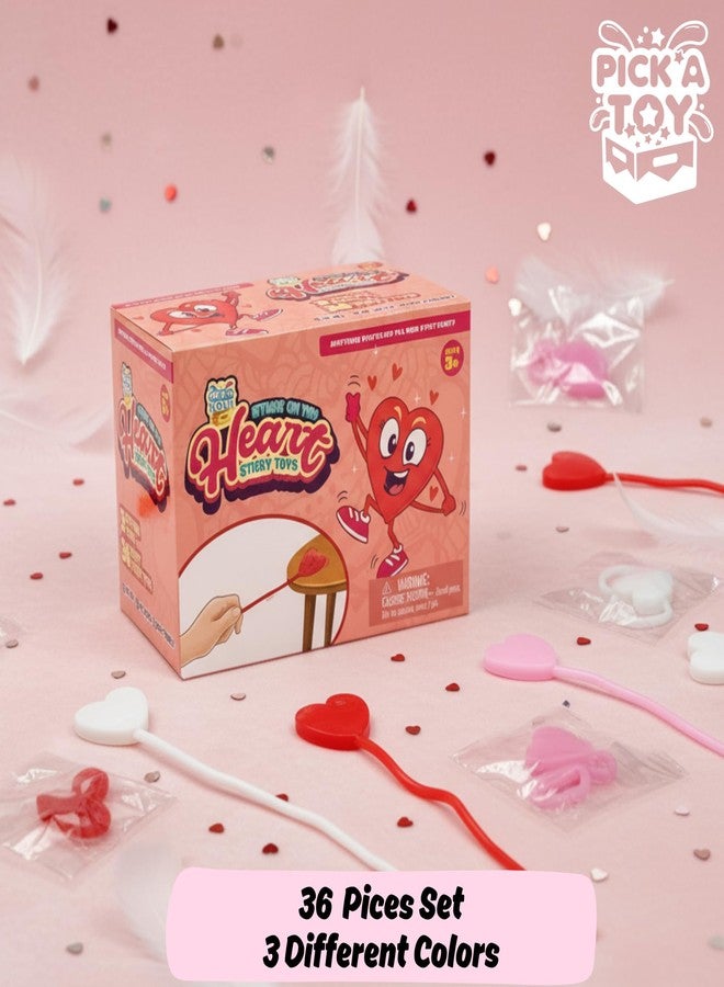 PICK A TOY Heart Sticky Hands 36 Pack – Stretchy Sticky Hand Toys Bulk Party Favors for Kids 4-8 8-12, Goodie Bag Stuffers Classroom Prizes, Summer Party Supplies, Treasure Box Toys - Image 5